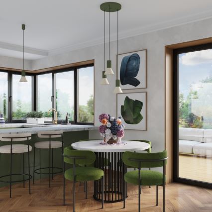 Κρεμαστό φωτιστικό με καλώδιο ESTRIA 1xE14/10W/230V Ø 14 εκ. πράσινο