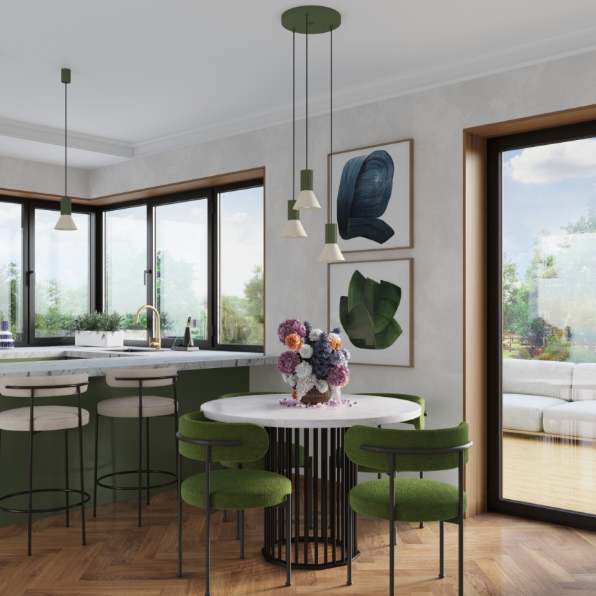 Κρεμαστό φωτιστικό με καλώδιο ESTRIA 1xE14/10W/230V Ø 14 εκ. πράσινο