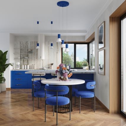 Κρεμαστό φωτιστικό σε καλώδιο ESTRIA, 3xE14/10W/230V, Ø 30 cm, μπλε