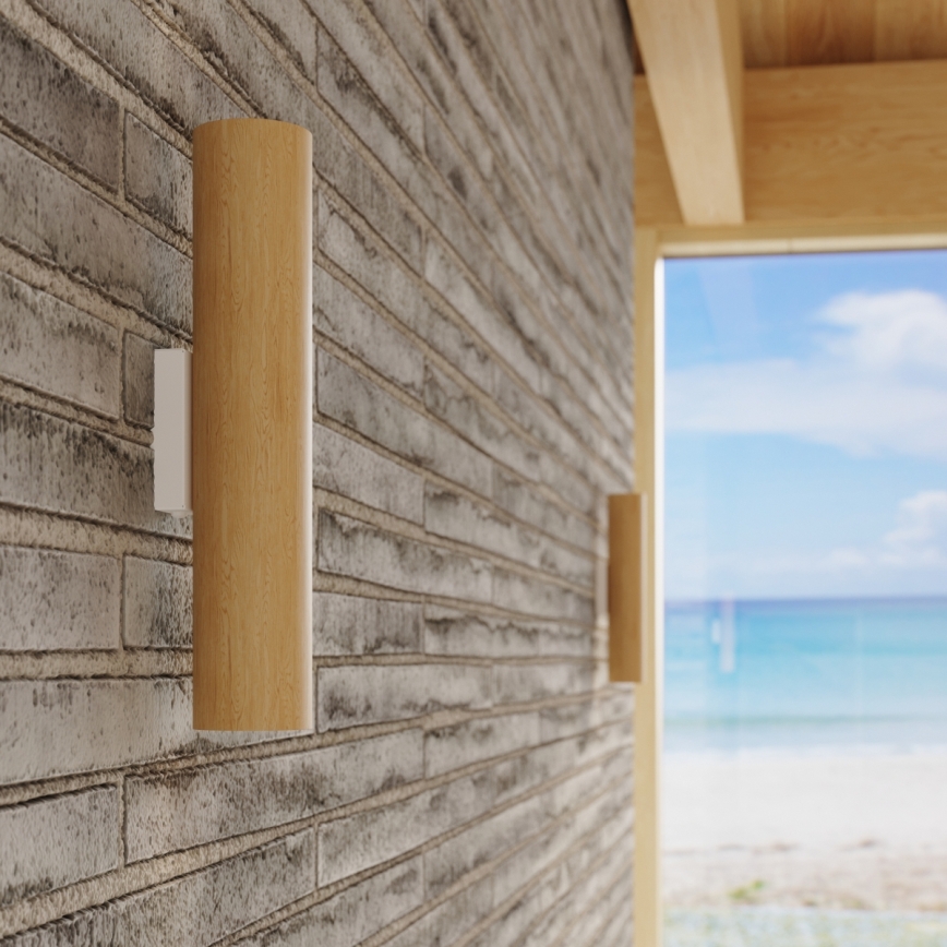 Επιτοίχιο φωτιστικό LINO 2xGU10/10W/230V οξιά