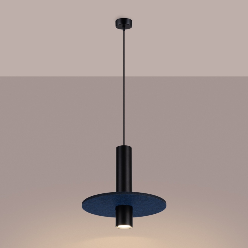 Κρεμαστό φωτιστικό με καλώδιο PELTA 1xGU10/10W/230V μαύρο/μπλε