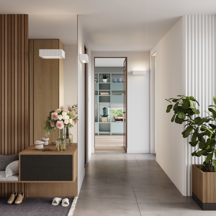 Επιτοίχιο φωτιστικό RIGATA 1xE27/15W/230V κεραμικό/λευκό