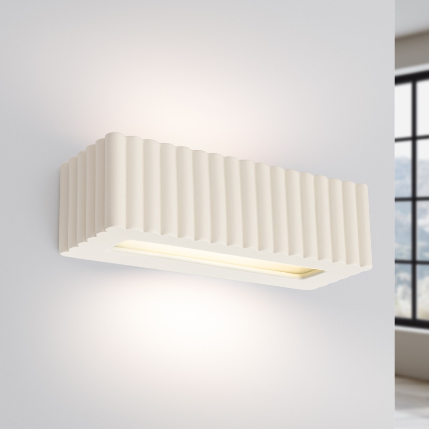 Επιτοίχιο φωτιστικό RIGATA 1xE27/15W/230V κεραμικό/κρεμ