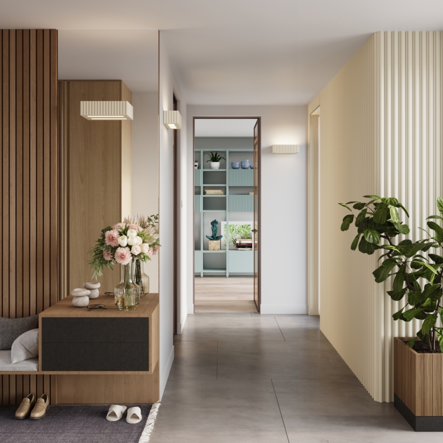 Επιτοίχιο φωτιστικό RIGATA 1xE27/15W/230V κεραμικό/κρεμ