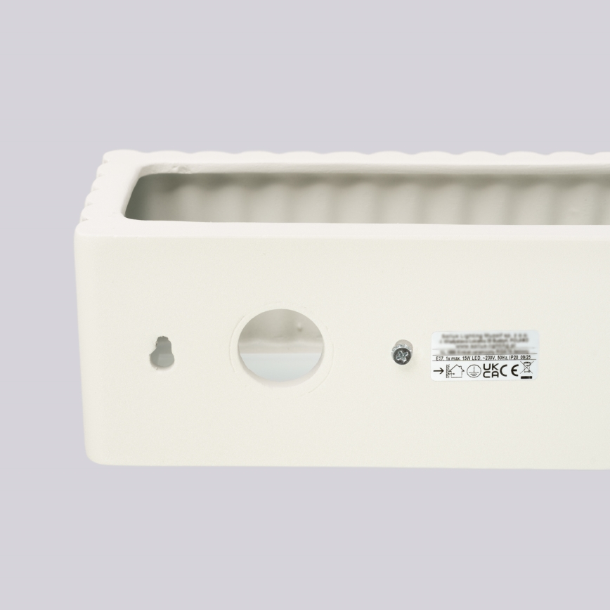 Επιτοίχιο φωτιστικό RIGATA 1xE27/15W/230V κεραμικό/κρεμ
