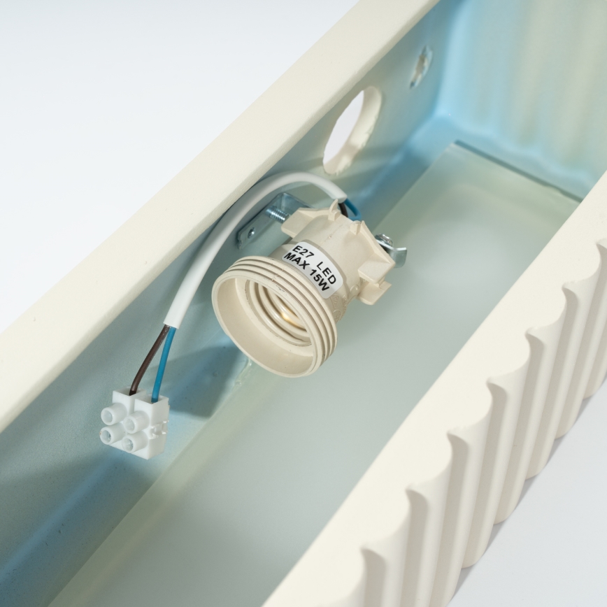 Επιτοίχιο φωτιστικό RIGATA 1xE27/15W/230V κεραμικό/κρεμ