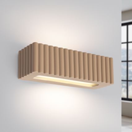 Επιτοίχιο φωτιστικό RIGATA 1xE27/15W/230V, κεραμικό, απόχρωση ταούπ