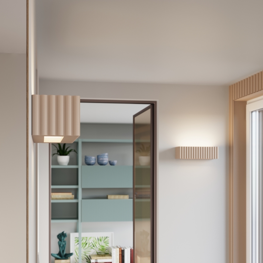 Επιτοίχιο φωτιστικό RIGATA 1xE27/15W/230V, κεραμικό, απόχρωση ταούπ