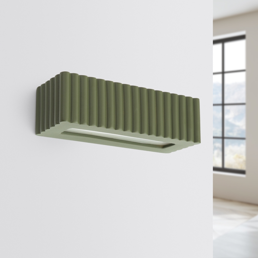 Επιτοίχιο φωτιστικό RIGATA 1xE27/15W/230V κεραμικό/πράσινο