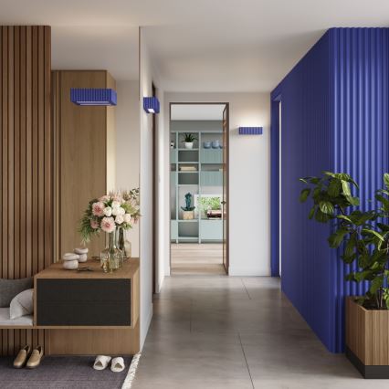 Επιτοίχιο φωτιστικό RIGATA 1xE27/15W/230V κεραμικό/μπλε