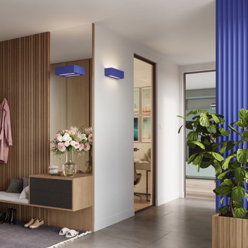 Επιτοίχιο φωτιστικό RIGATA 1xE27/15W/230V κεραμικό/μπλε