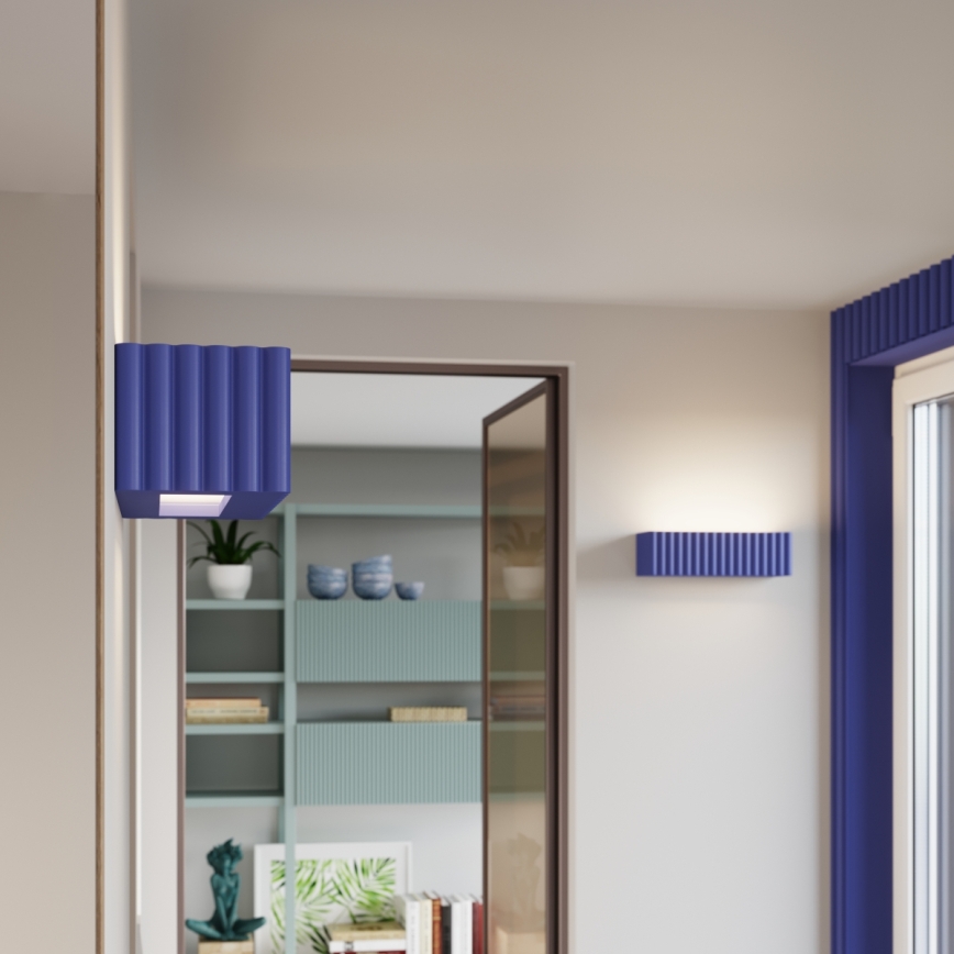 Επιτοίχιο φωτιστικό RIGATA 1xE27/15W/230V κεραμικό/μπλε