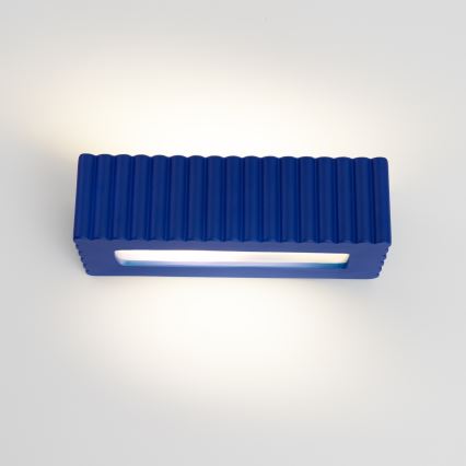 Επιτοίχιο φωτιστικό RIGATA 1xE27/15W/230V κεραμικό/μπλε