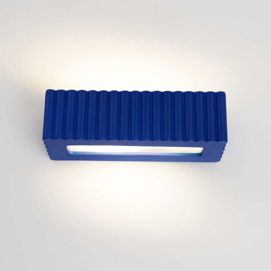 Επιτοίχιο φωτιστικό RIGATA 1xE27/15W/230V κεραμικό/μπλε