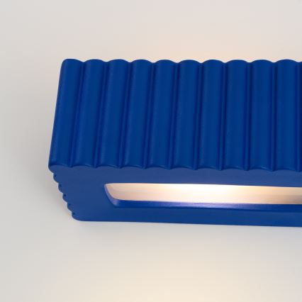 Επιτοίχιο φωτιστικό RIGATA 1xE27/15W/230V κεραμικό/μπλε