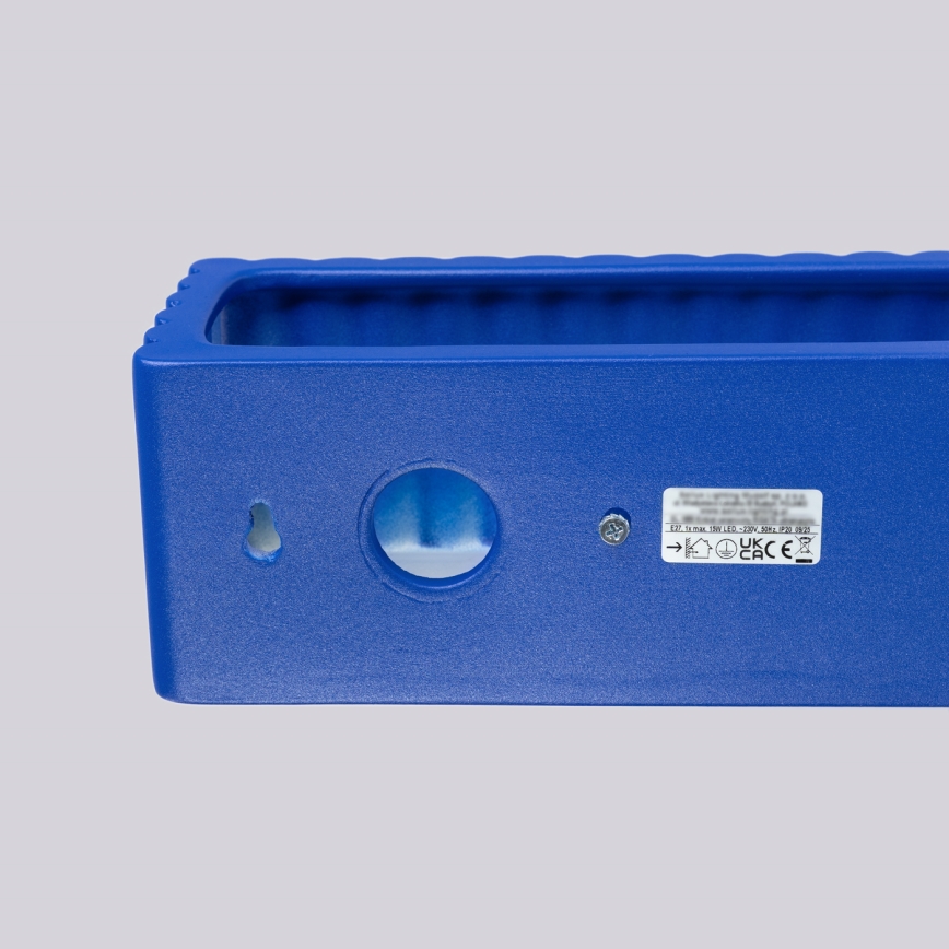 Επιτοίχιο φωτιστικό RIGATA 1xE27/15W/230V κεραμικό/μπλε