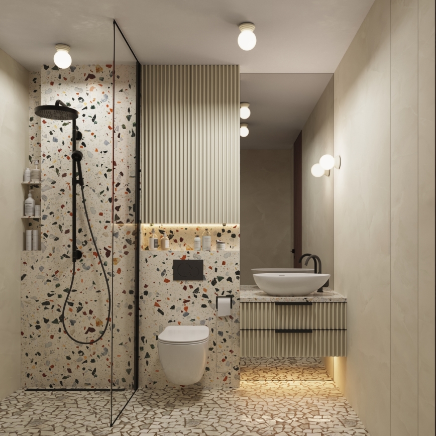 Φωτιστικό οροφής για μπάνιο ZORI 1xG9/8W/230V Ø 12 εκ. IP44 μπεζ