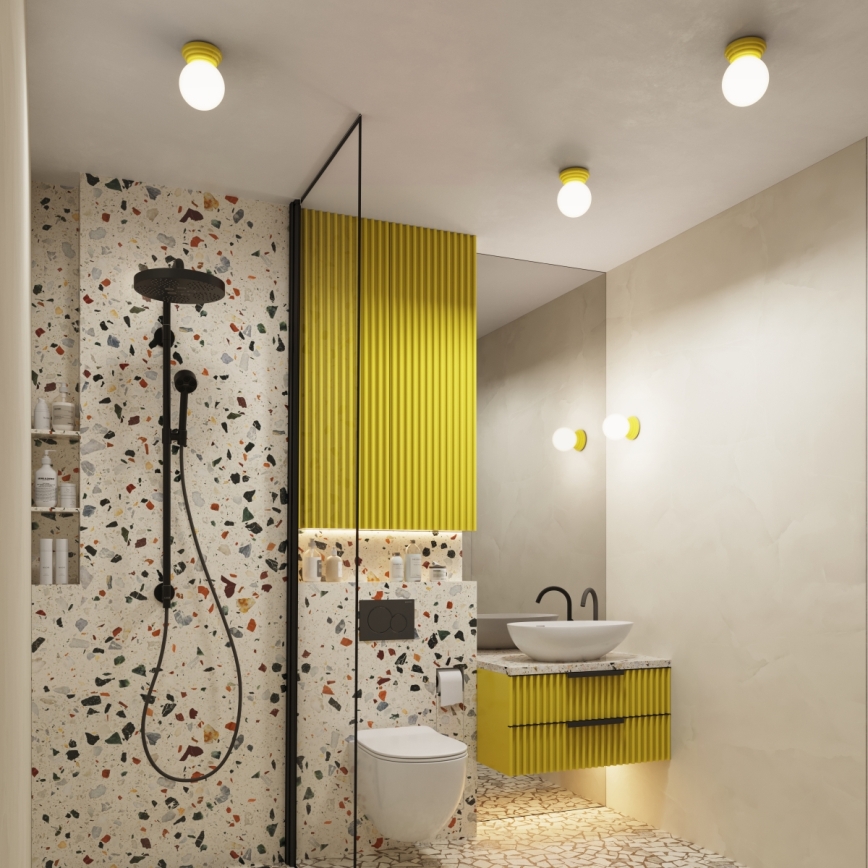 Φωτιστικό οροφής για μπάνιο ZORI 1xG9/8W/230V Ø 12 cm IP44 κίτρινο