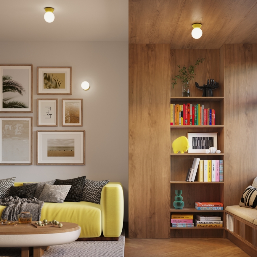 Φωτιστικό οροφής για μπάνιο ZORI 1xG9/8W/230V Ø 12 cm IP44 κίτρινο