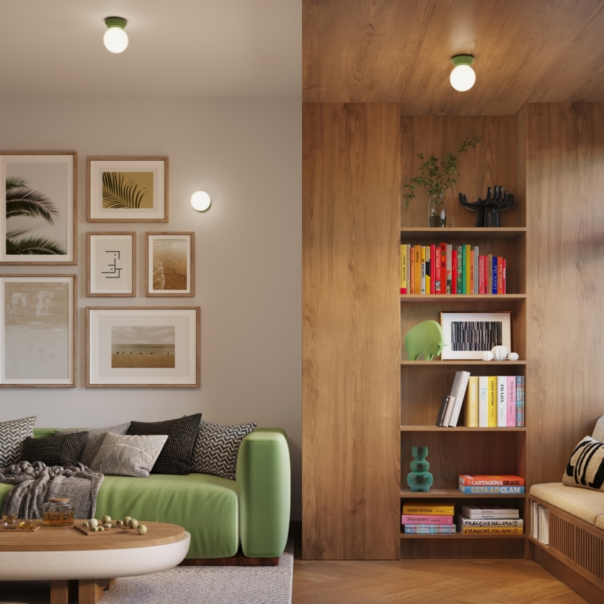 Φωτιστικό οροφής μπάνιου ZORI 1xG9/8W/230V, Ø 12 cm, IP44, πράσινο