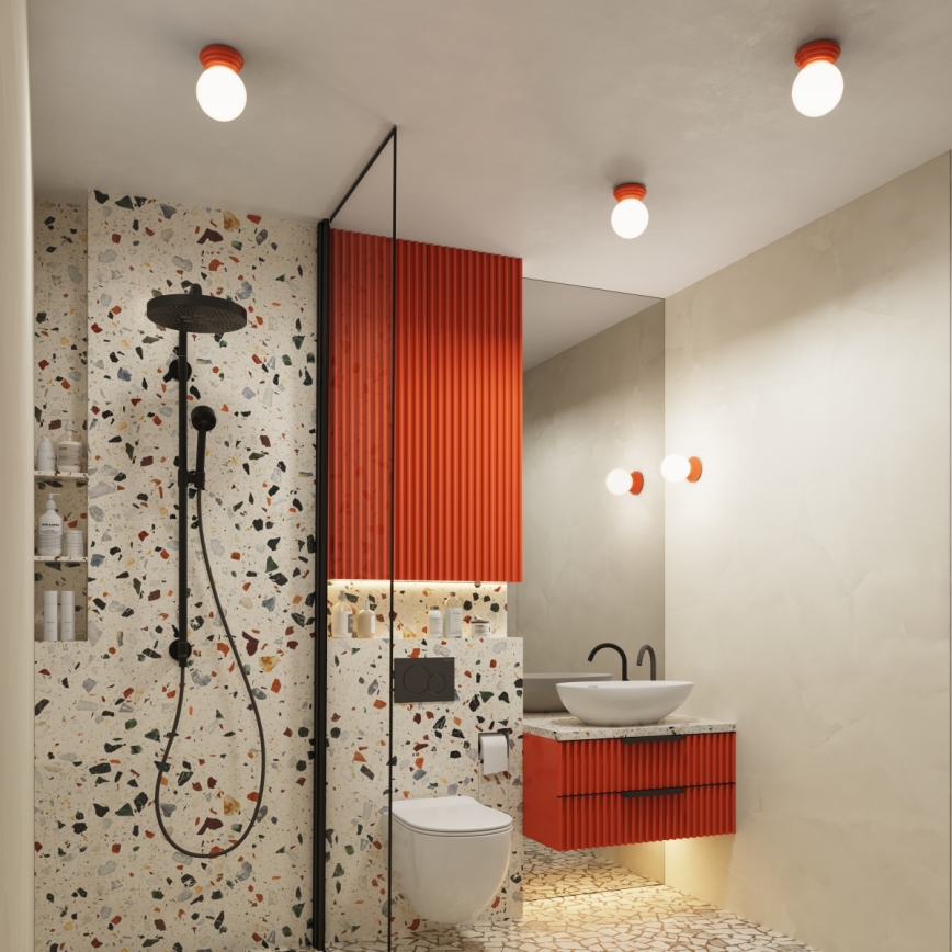 Φωτιστικό οροφής μπάνιου ZORI 1xG9/8W/230V Ø 12 cm IP44 ροζ