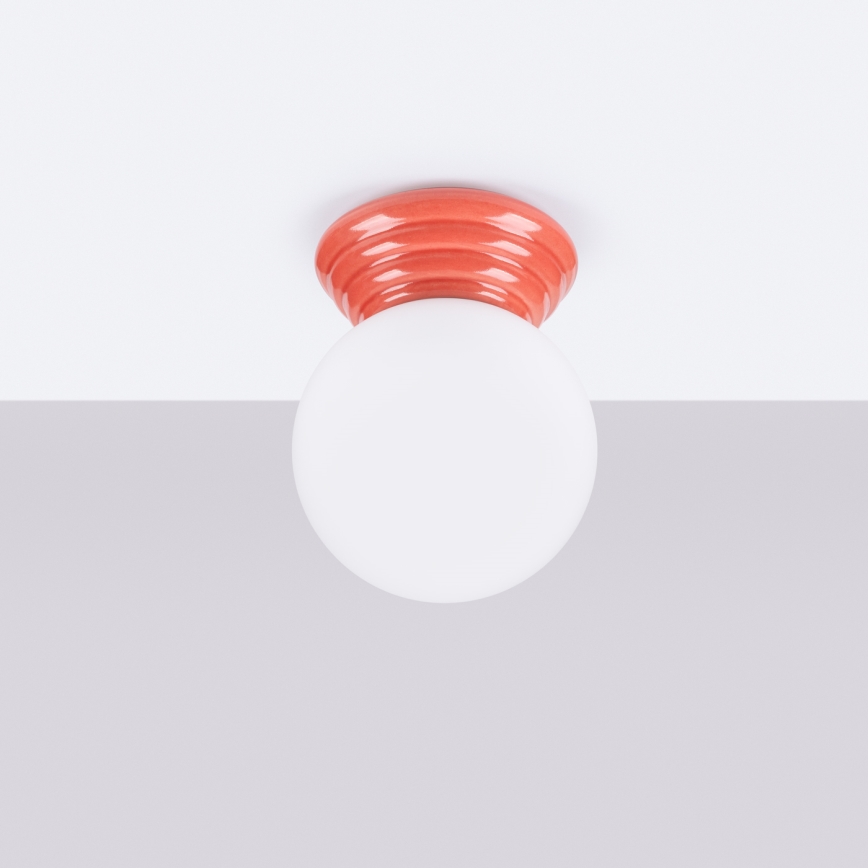 Φωτιστικό οροφής μπάνιου ZORI 1xG9/8W/230V Ø 12 cm IP44 ροζ