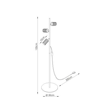Φωτιστικό δαπέδου KARBON 3xGU10/10W/230V μαύρο