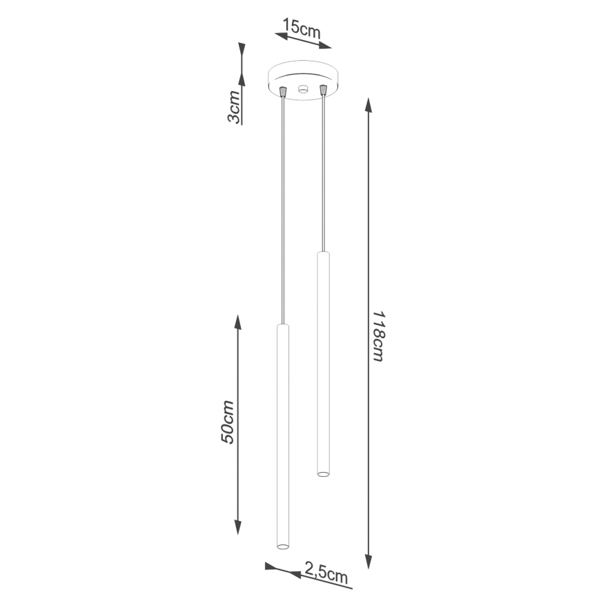 Κρεμαστό φωτιστικό με καλώδιο PASTELO 2xG9/8W/230V τάουπ