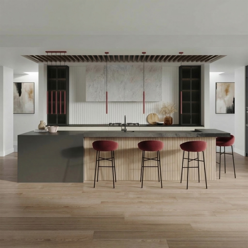 Κρεμαστό φωτιστικό με καλώδιο PASTELO 1xG9/8W/230V κόκκινο