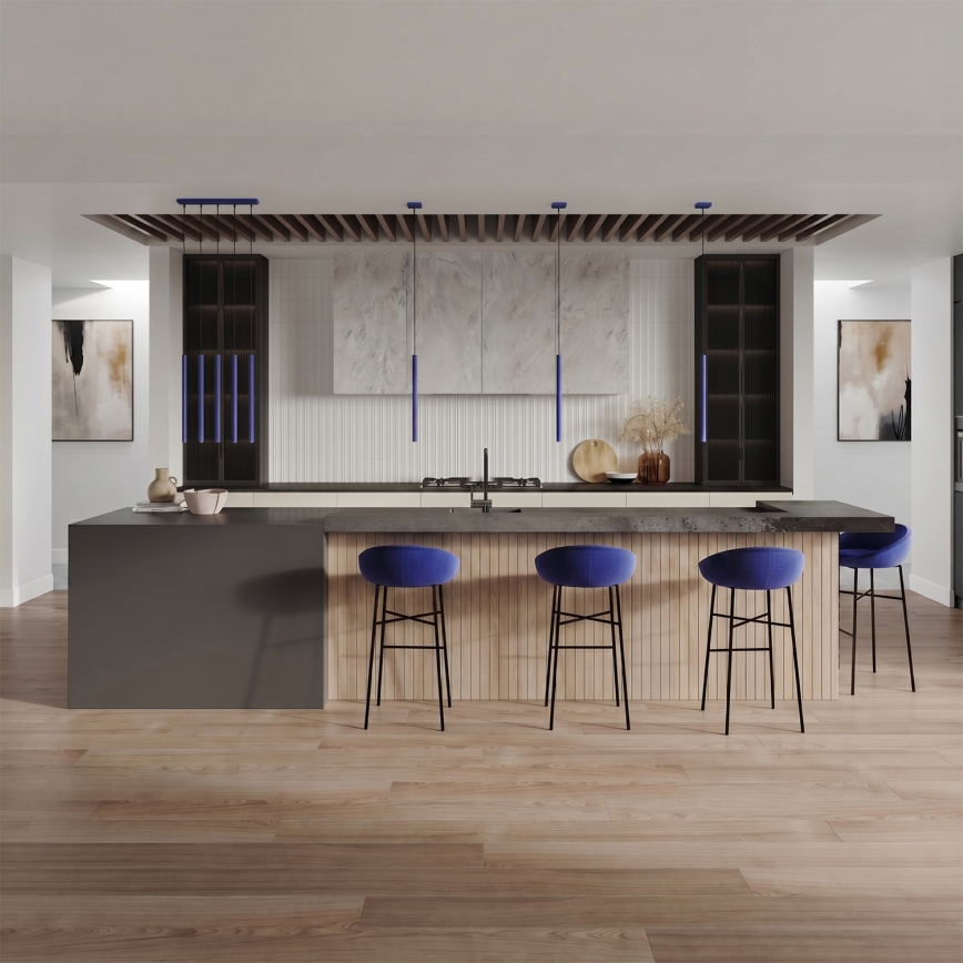Κρεμαστό φωτιστικό με καλώδιο PASTELO 1xG9/8W/230V μπλε