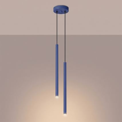 Κρεμαστό φωτιστικό με καλώδιο PASTELO 2xG9/8W/230V μπλε
