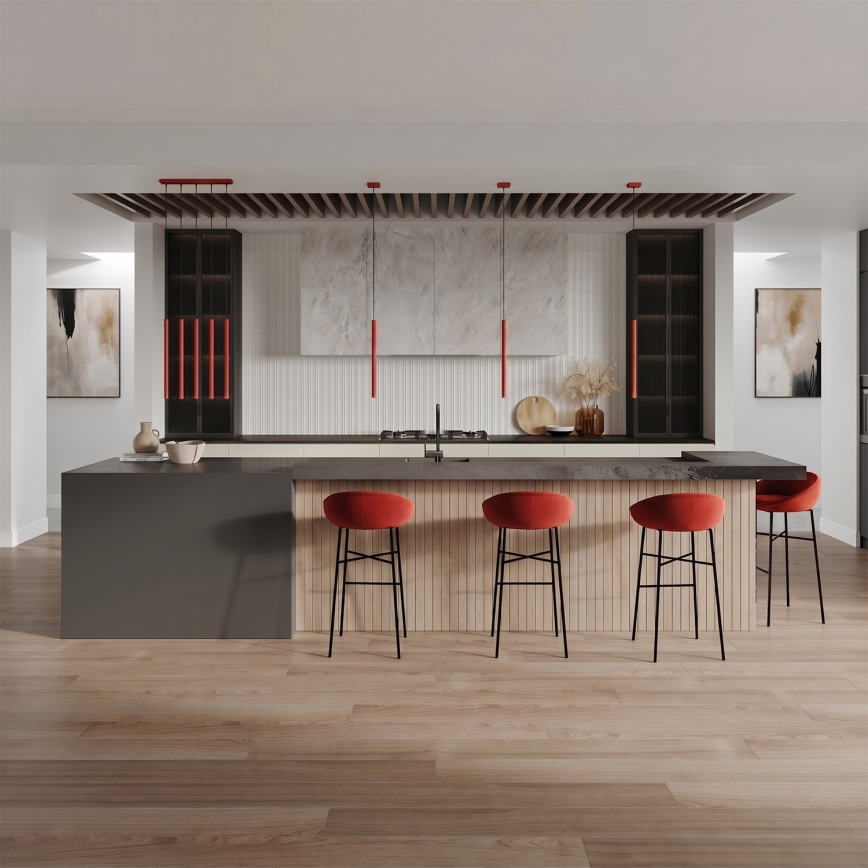 Κρεμαστό φωτιστικό με καλώδιο PASTELO 1xG9/8W/230V κόκκινο