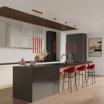 Κρεμαστό φωτιστικό με καλώδιο PASTELO 1xG9/8W/230V κόκκινο