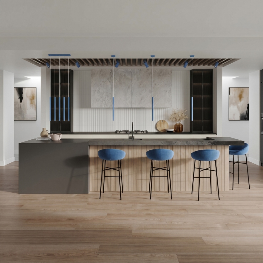 Κρεμαστό φωτιστικό με καλώδιο PASTELO 1xG9/8W/230V μπλε