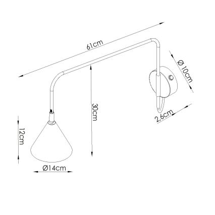 Επιτοίχιο φωτιστικό NOX 1xE14/10W/230V σε κρεμ απόχρωση