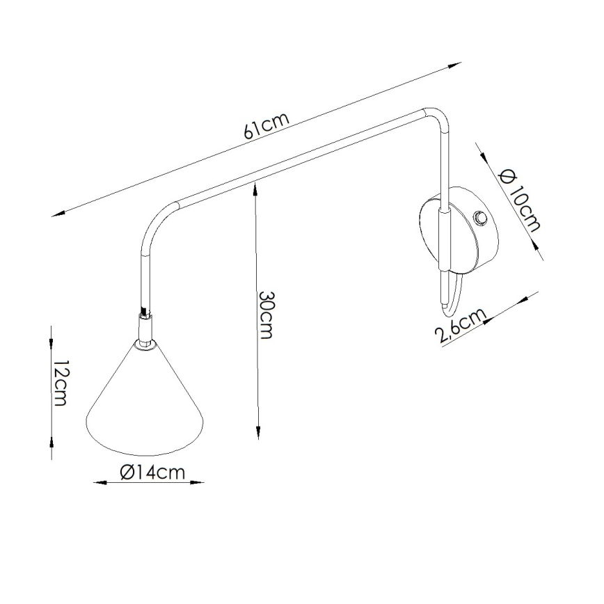 Επιτοίχιο φωτιστικό NOX 1xE14/10W/230V σε κρεμ απόχρωση
