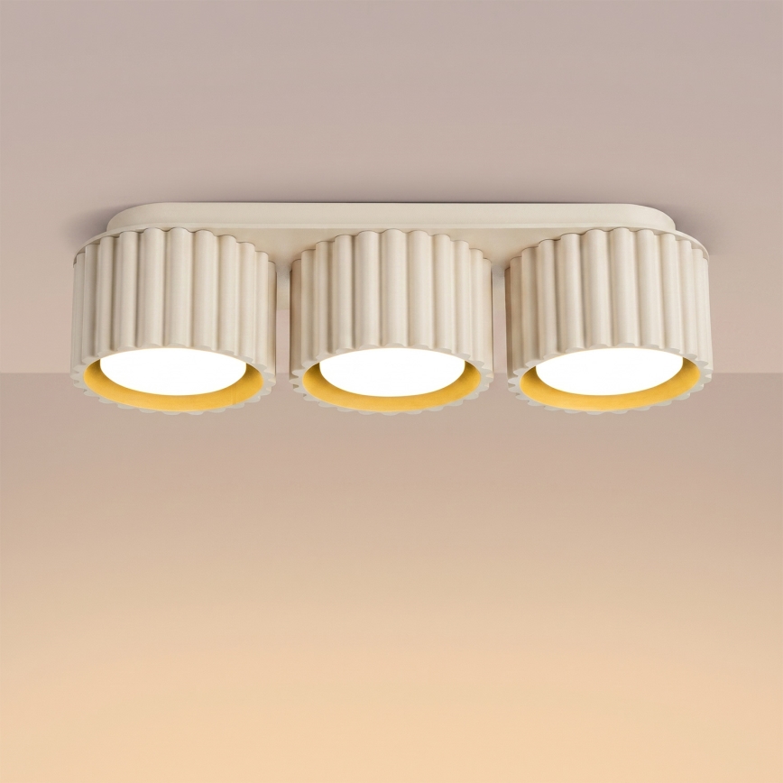 Σποτ φωτιστικό AURA 3xGX53/10W/230V σε κρεμ απόχρωση
