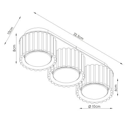 Σποτ φωτιστικό AURA 3xGX53/10W/230V σε κρεμ απόχρωση