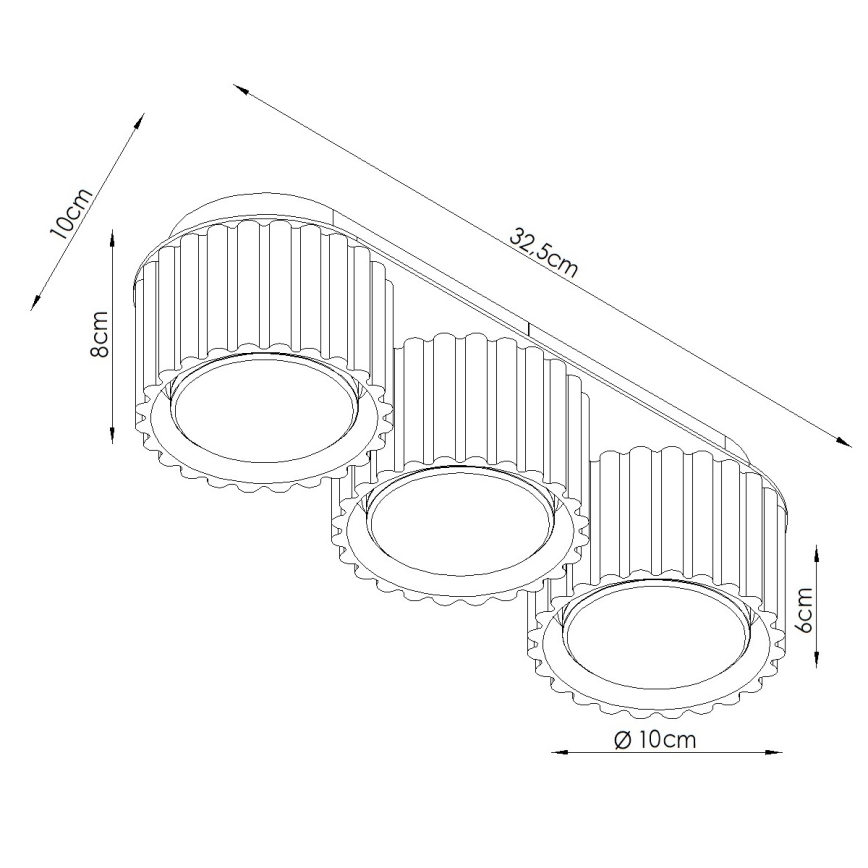 Σποτ φωτιστικό AURA 3xGX53/10W/230V σε κρεμ απόχρωση