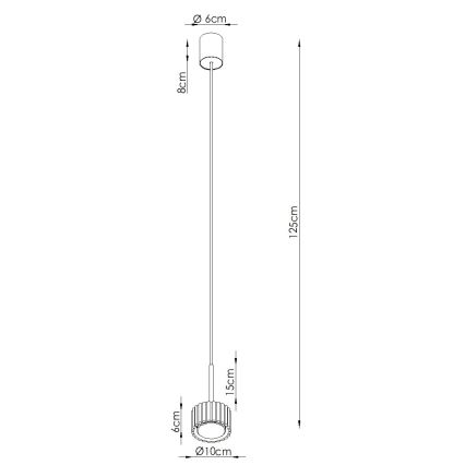 Κρεμαστό φωτιστικό με καλώδιο AURA 1xGX53/10W/230V λευκό