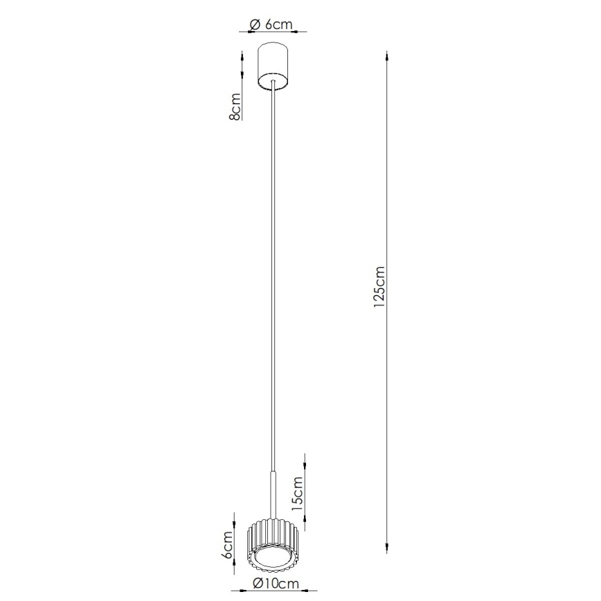 Κρεμαστό φωτιστικό με καλώδιο AURA 1xGX53/10W/230V, μαύρο