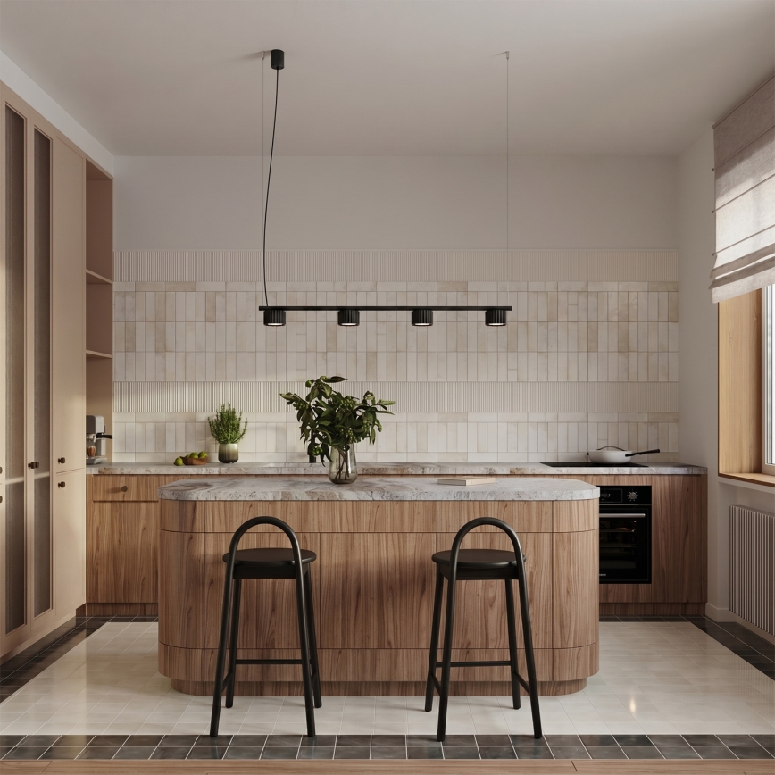Κρεμαστό φωτιστικό AURA με καλώδιο 4xGX53/10W/230V, μαύρο