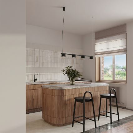 Κρεμαστό φωτιστικό AURA με καλώδιο 4xGX53/10W/230V, μαύρο