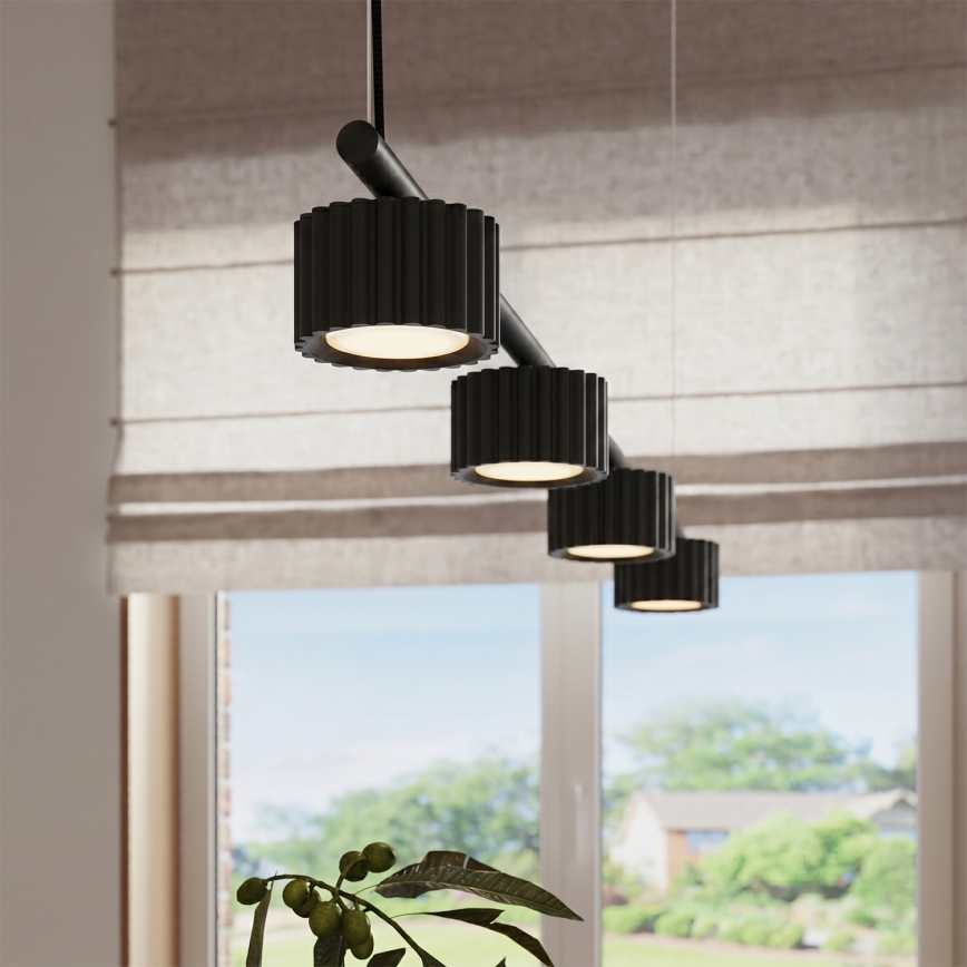 Κρεμαστό φωτιστικό AURA με καλώδιο 4xGX53/10W/230V, μαύρο