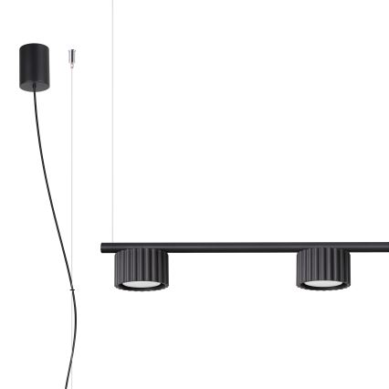 Κρεμαστό φωτιστικό AURA με καλώδιο 4xGX53/10W/230V, μαύρο
