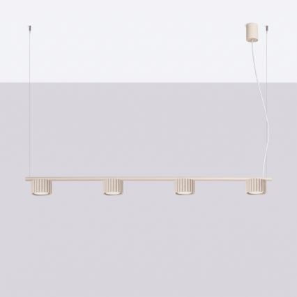 Κρεμαστό φωτιστικό με καλώδιο AURA 4xGX53/10W/230V εκρού
