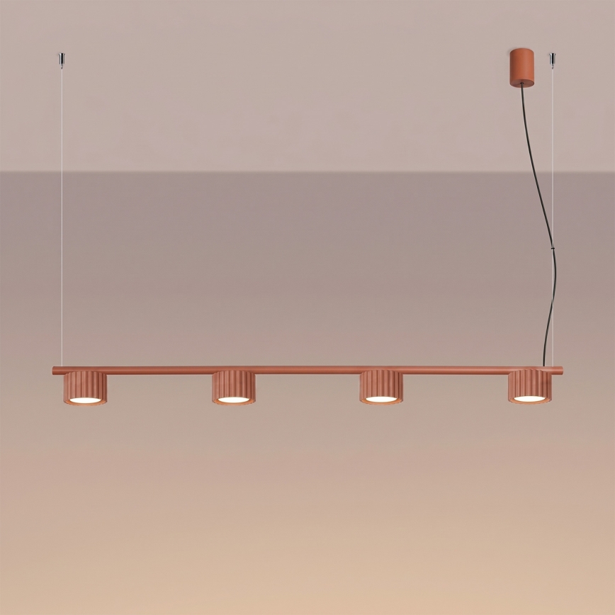 Κρεμαστό φωτιστικό AURA με καλώδιο, 4xGX53/10W/230V, κόκκινο