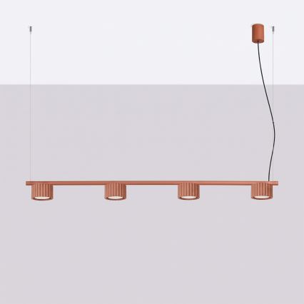 Κρεμαστό φωτιστικό AURA με καλώδιο, 4xGX53/10W/230V, κόκκινο
