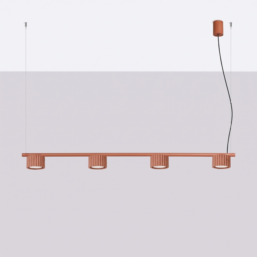 Κρεμαστό φωτιστικό AURA με καλώδιο, 4xGX53/10W/230V, κόκκινο