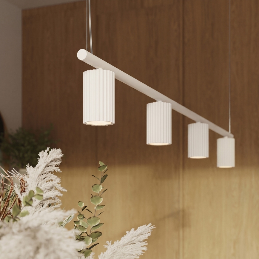 Κρεμαστό φωτιστικό με καλώδιο KARBON 4xGU10/10W/230V λευκό